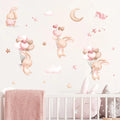 Pink Cartoon Bear Balloon Wall Sticker for Kids Room