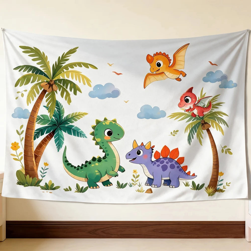 Cute Dinosaur Tapestry Wall Decor for Bedroom & Party