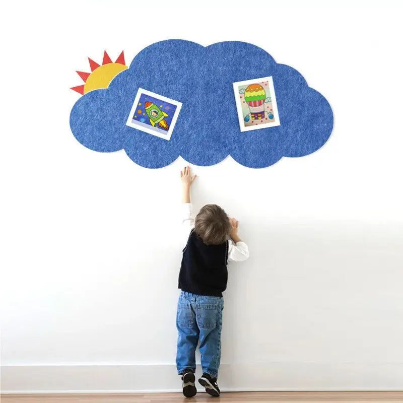 Colorful Cloud Felt Board Wall Sticker for Kids Room