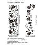 Black Flower & Butterfly Wall Sticker 90x30cm