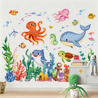 Underwater Ocean Animal Wall Stickers for Kids Room