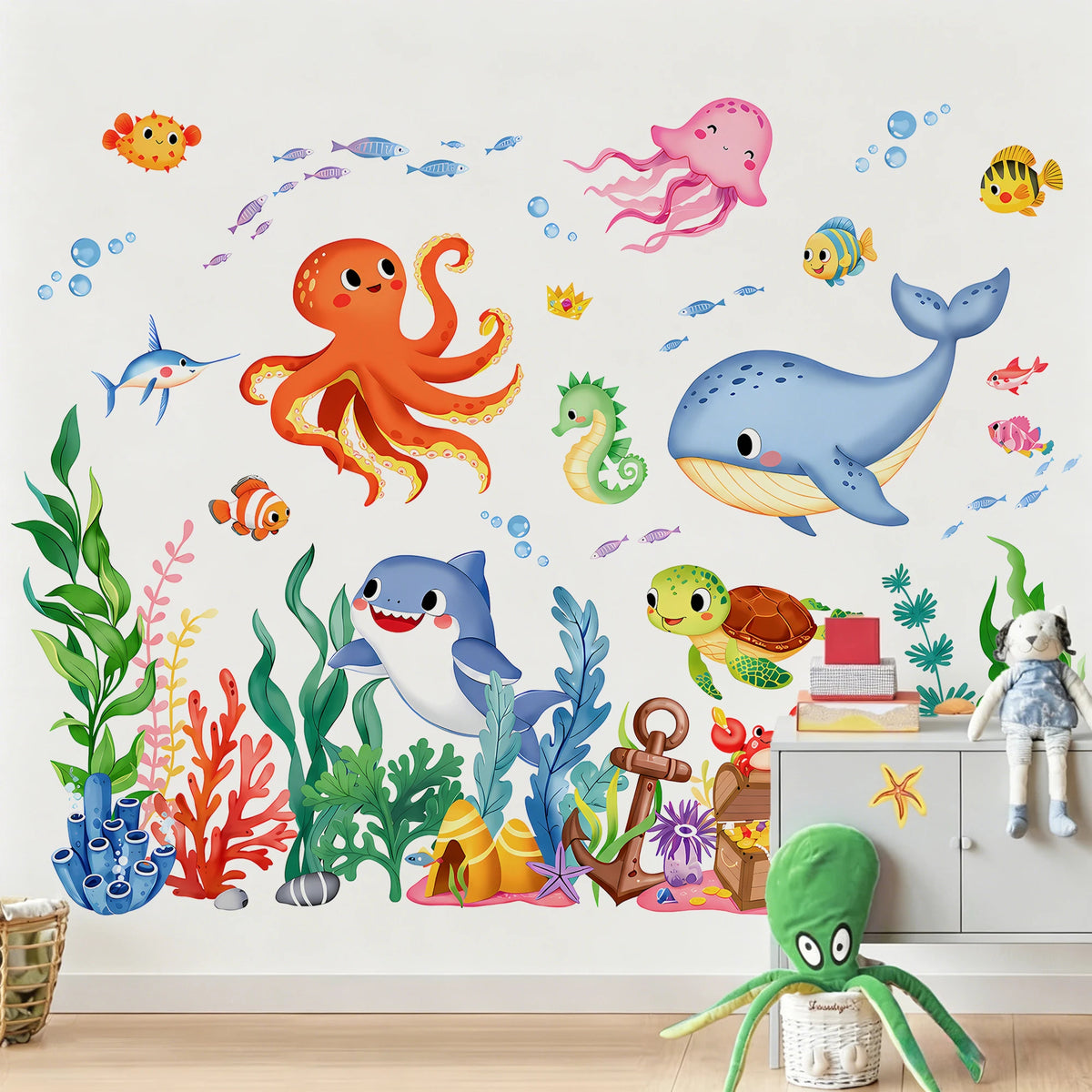 Underwater Ocean Animal Wall Stickers for Kids Room