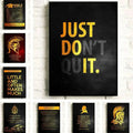 Motivational Quote Wall Art Black & Gold Canvas Poster