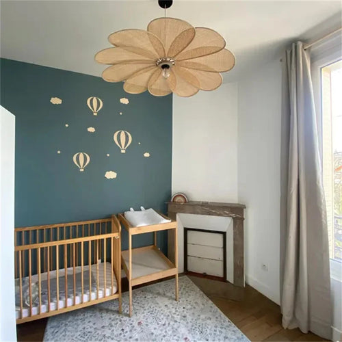 13-Piece Wooden Hot Air Balloon Wall Decor Set for Kids Room