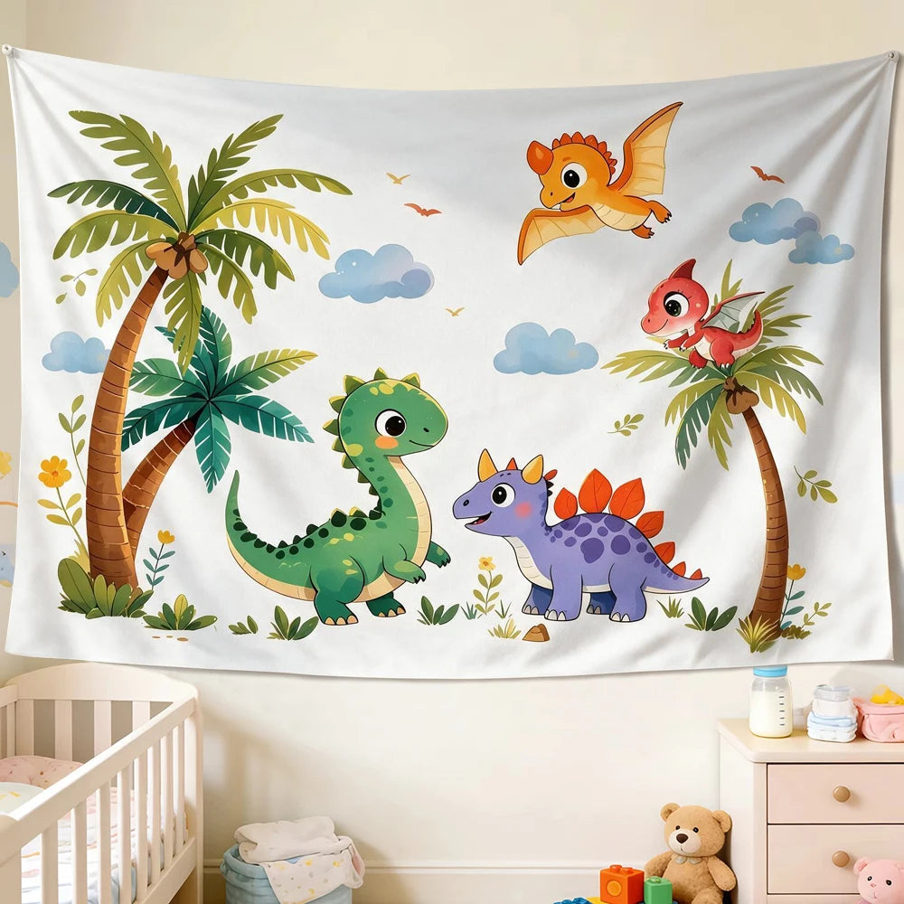 Cute Dinosaur Tapestry Wall Decor for Bedroom & Party