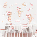 Pink Cartoon Bear Balloon Wall Sticker for Kids Room