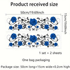 2-Piece Blue Rose Vine Wall & Window Decals