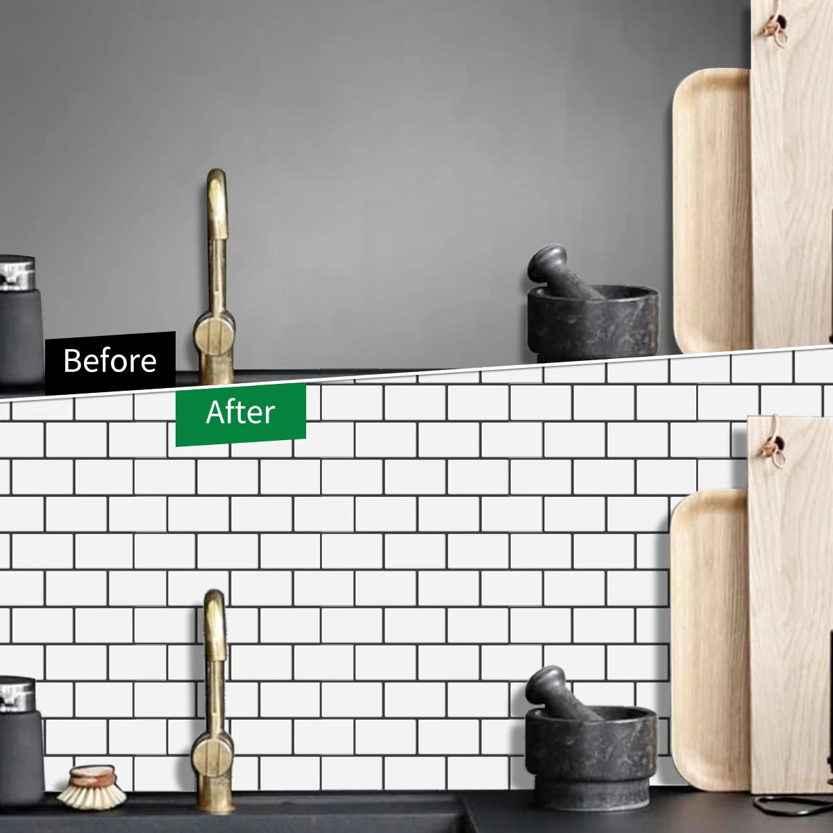 3D Subway Brick Peel & Stick Wall Stickers 10 Sheets