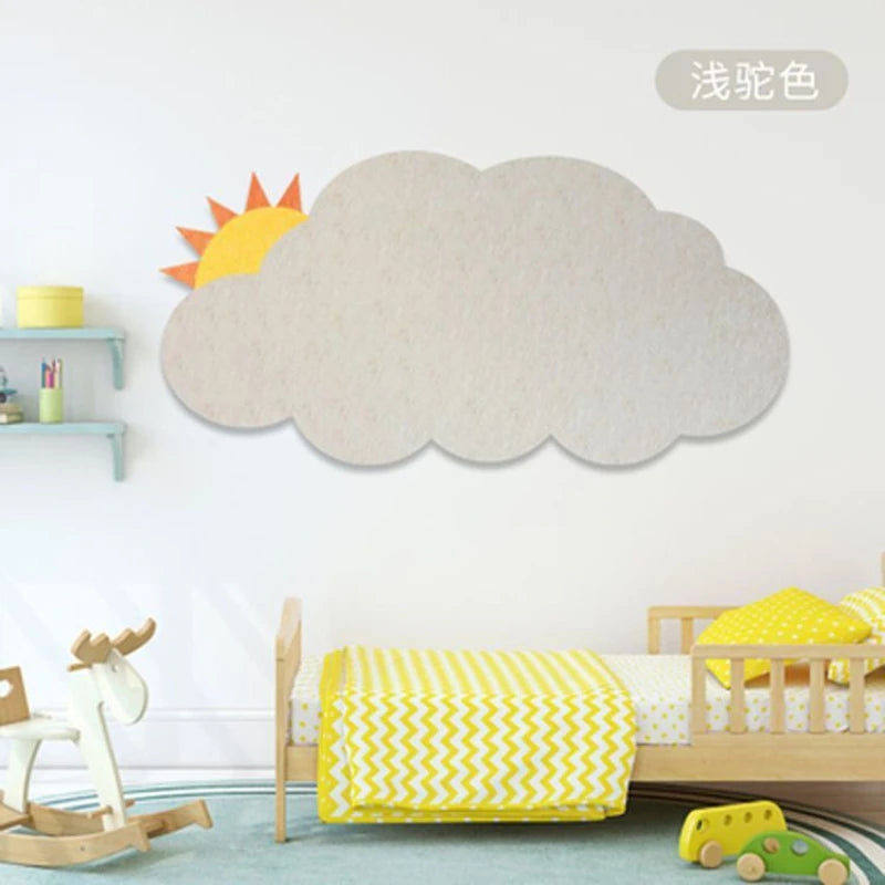 Colorful Cloud Felt Board Wall Sticker for Kids Room