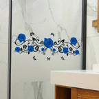 2-Piece Blue Rose Vine Wall & Window Decals