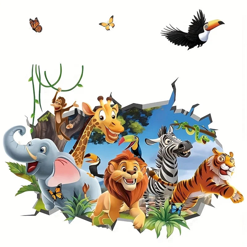 Animal Theme Wall Sticker for Living Room & Bedroom