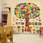 Colorful Heart Tree Wall Sticker for Kids Room & Nursery
