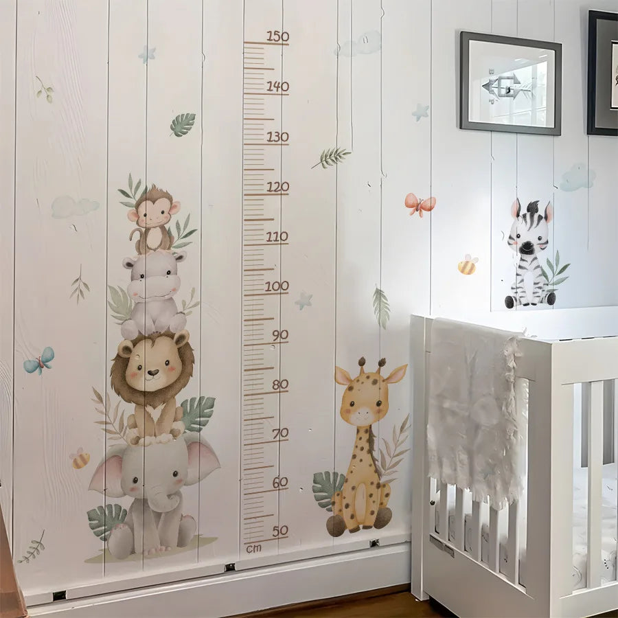 Jungle Safari Animal Growth Chart Wall Sticker for Kids