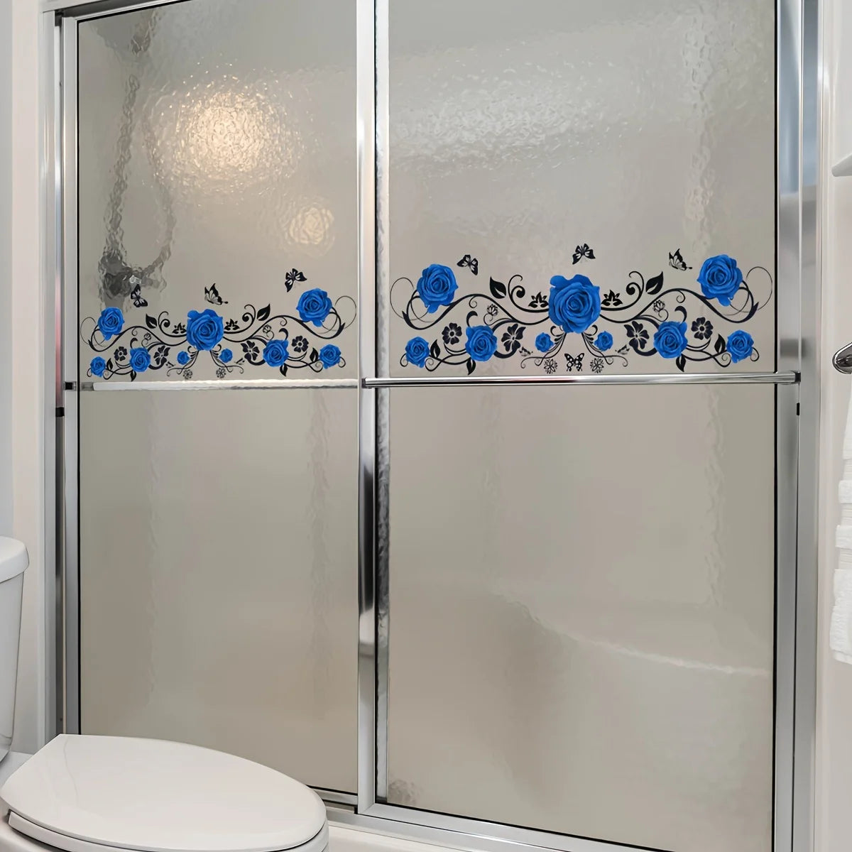 2-Piece Blue Rose Vine Wall & Window Decals