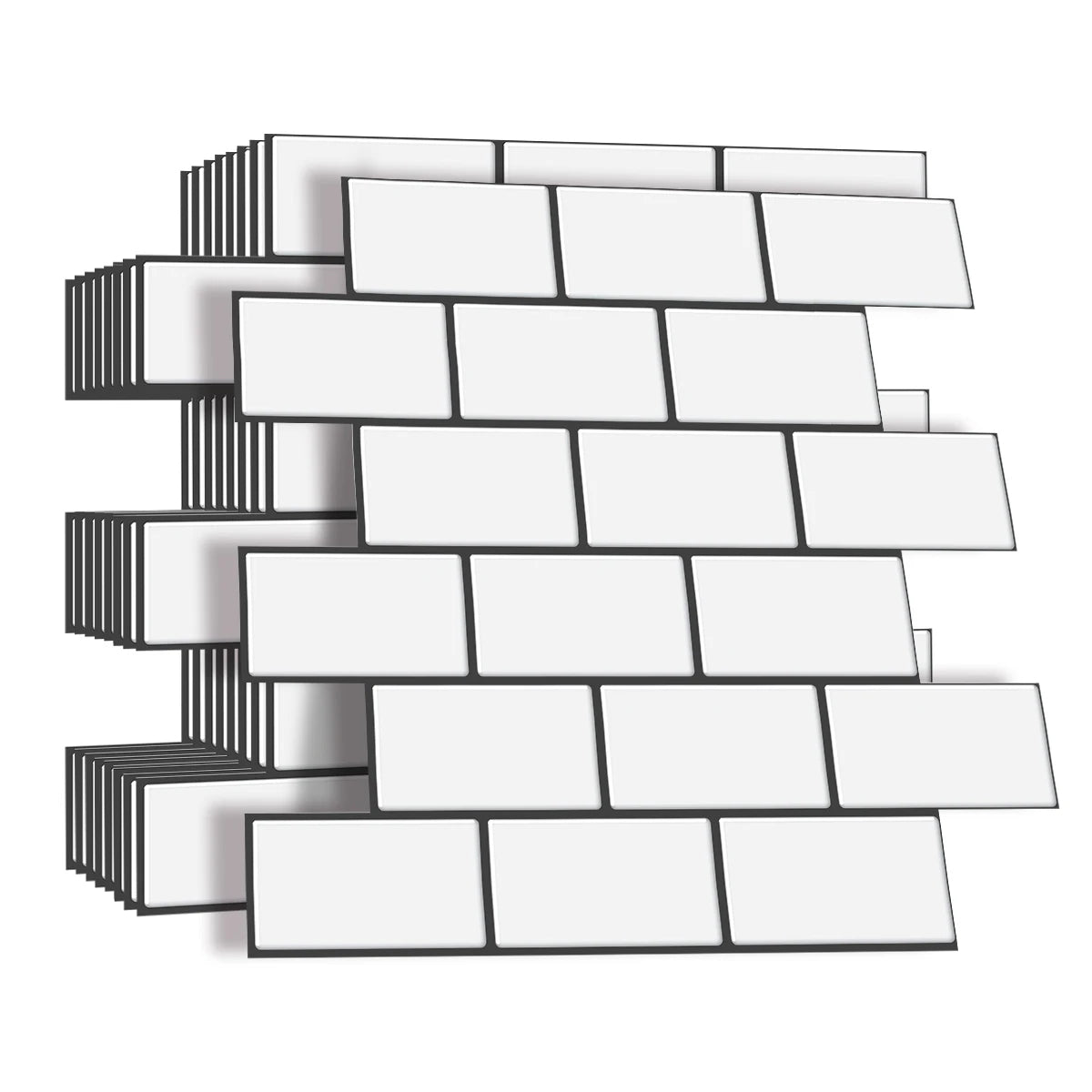 3D Subway Brick Peel & Stick Wall Stickers 10 Sheets